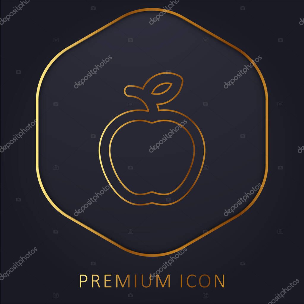 Apple golden line premium logo or icon