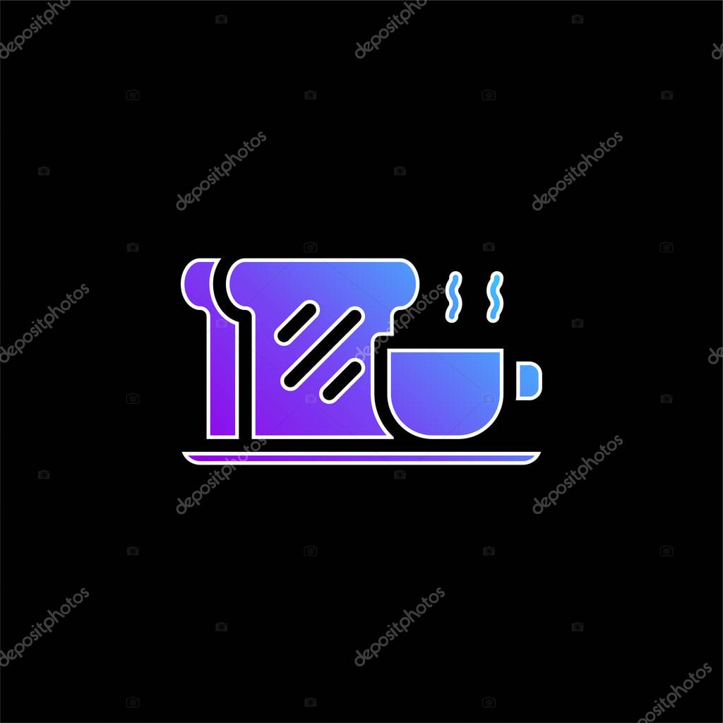 Breakfast blue gradient vector icon