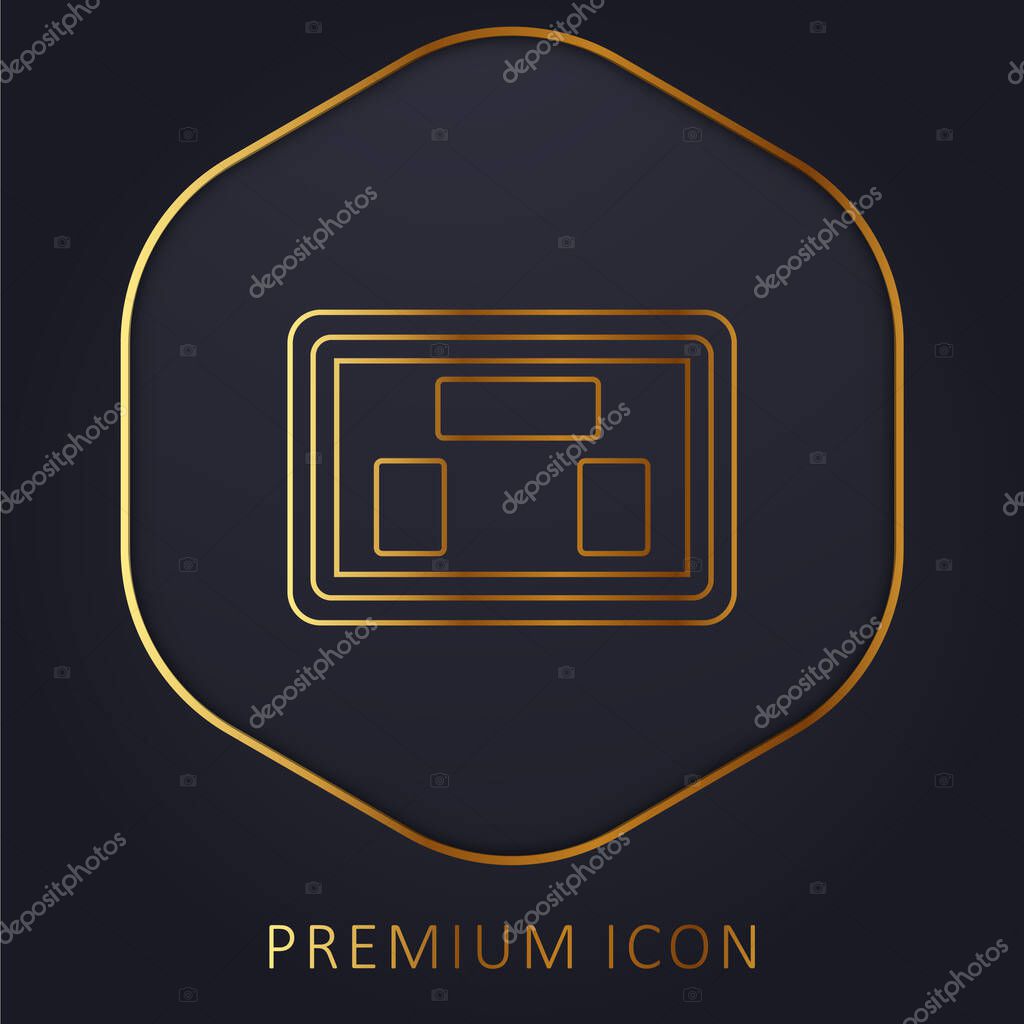 American Football Scores golden line premium logo or icon