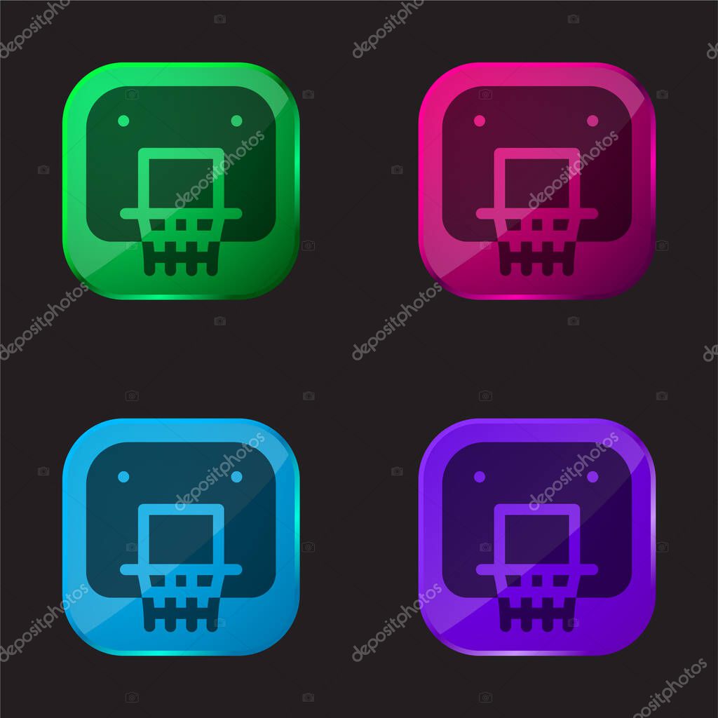 Backboard four color glass button icon