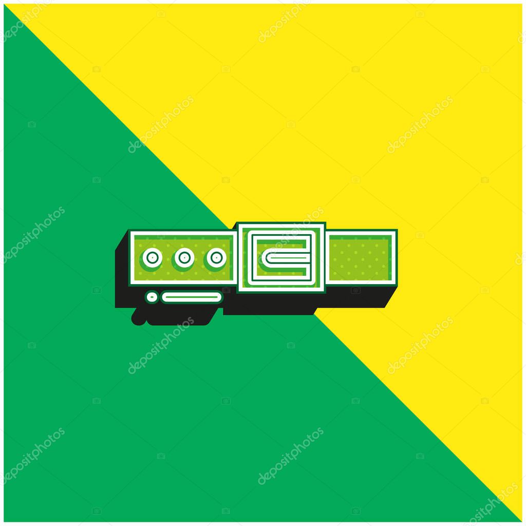 Belt Green and yellow modern 3d vector icon logo
