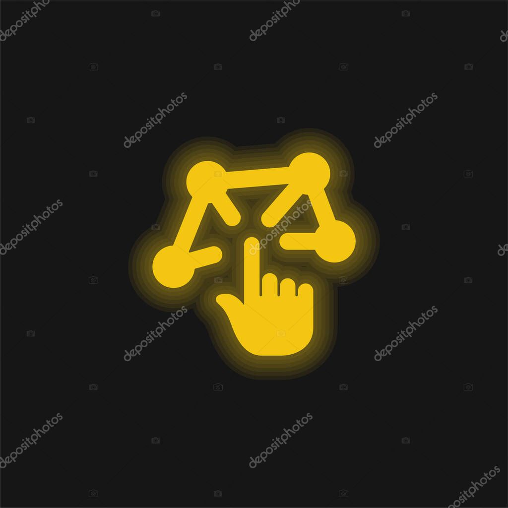 3d Modeling yellow glowing neon icon