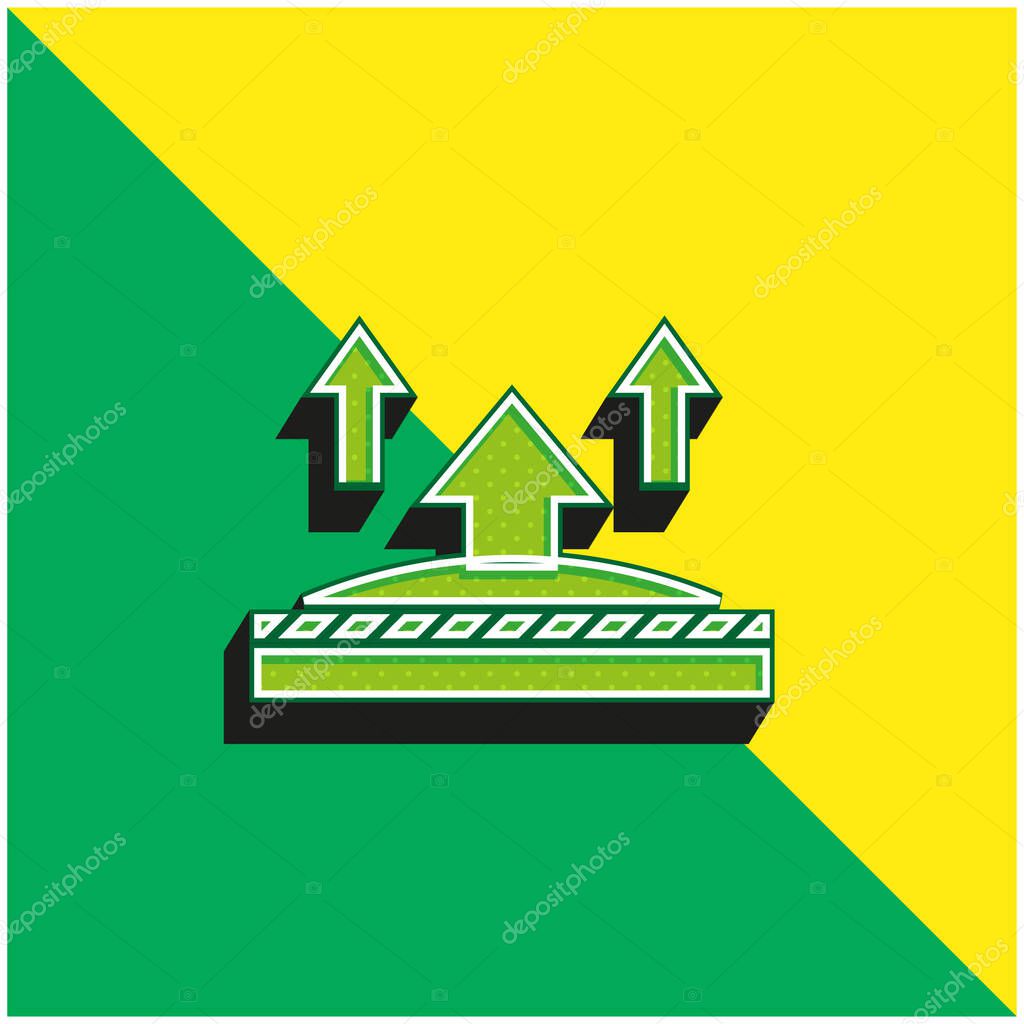 Breathable Green and yellow modern 3d vector icon logo