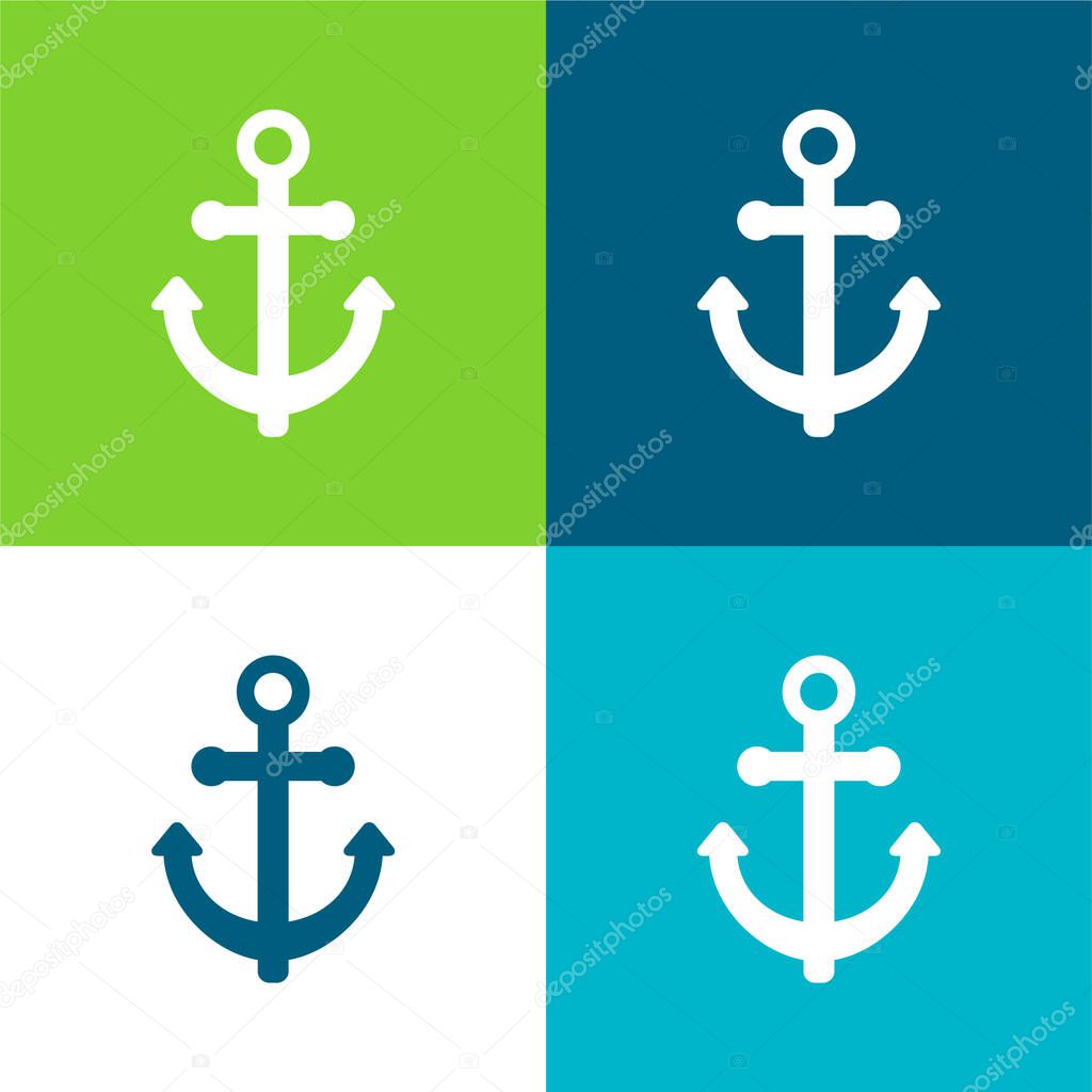 Anchor Flat four color minimal icon set
