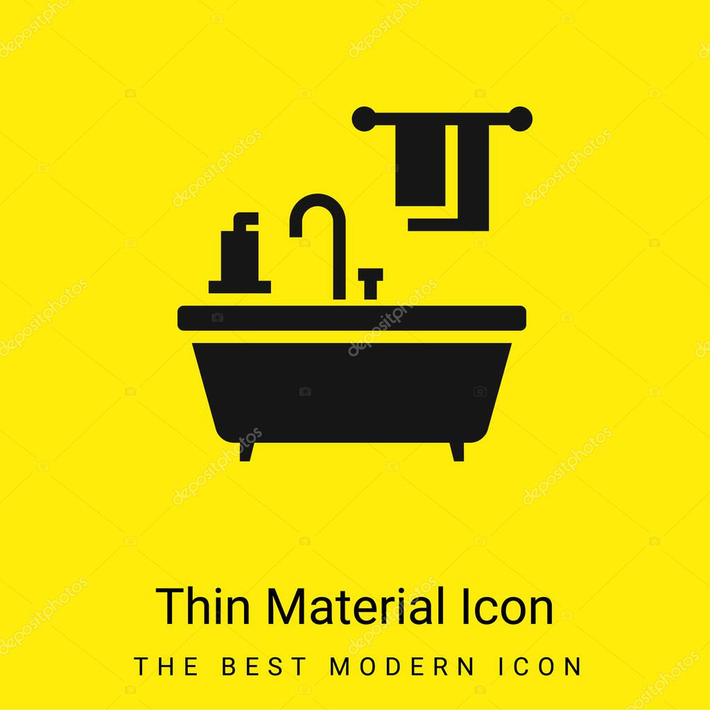 Bathtub minimal bright yellow material icon