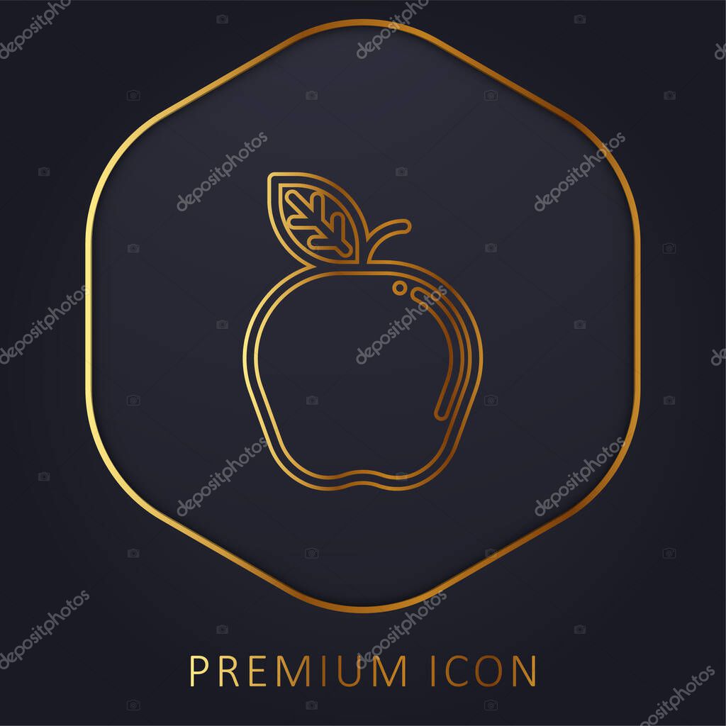 Apple golden line premium logo or icon