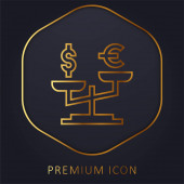Balance golden line premium logo or icon