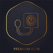 Blutdruckkontrollwerkzeug goldene Linie Premium-Logo oder Symbol