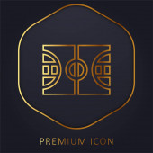 Basketbal zlatá čára prémie logo nebo ikona