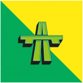 Bridge On Avenue Perspektiva Zelená a žlutá moderní 3D vektorové ikony logo