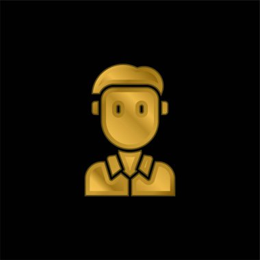 Erkek altın kaplama metalik simge veya logo vektörü