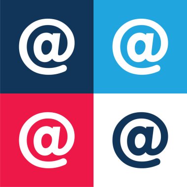 Mavi ve kırmızı dört renk en küçük simge kümesinde