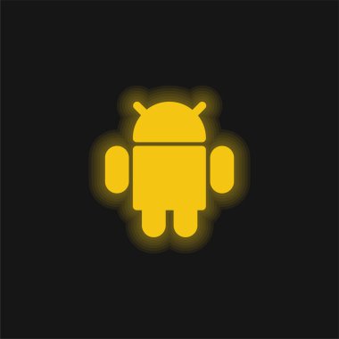 Android sarı parlak neon simgesi
