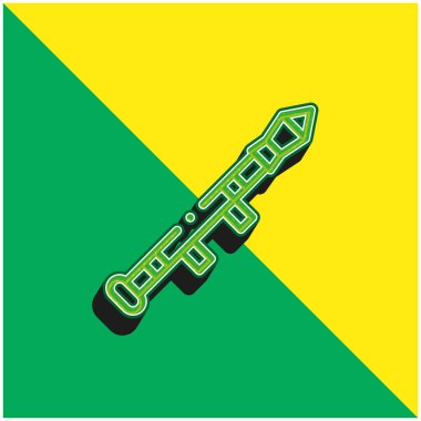 Bazooka Green and yellow modern 3d vector icon logo clipart