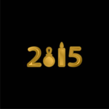 2015 altın kaplama metalik simge veya logo vektörü