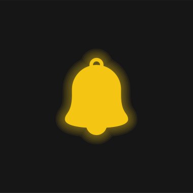 Alarm sarı parlayan neon simgesi