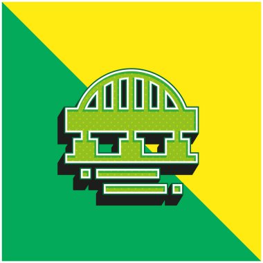 Köprü Yeşil ve Sarı modern 3D vektör simgesi logosu