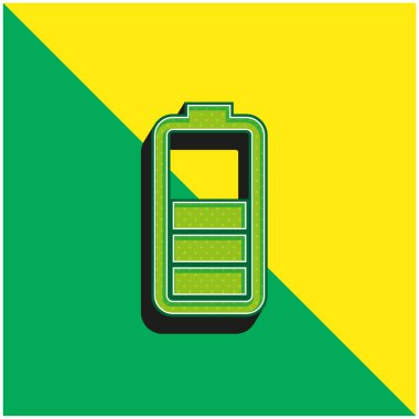 Battery Status Green and yellow modern 3d vector icon logo clipart