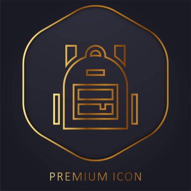 Sırt çantası altın çizgi premium logosu veya simgesi