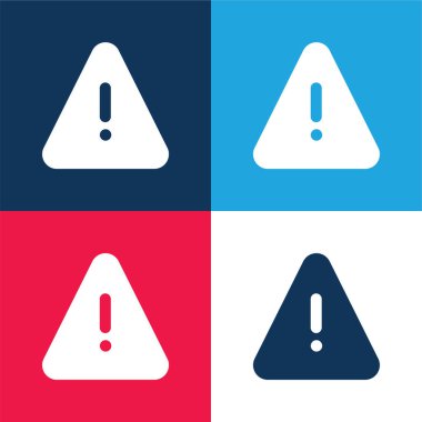 Uyarı mavi ve kırmızı dört renk en düşük simge kümesi