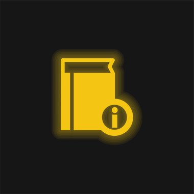 Kitap Bilgileri sarı parlak neon simgesi