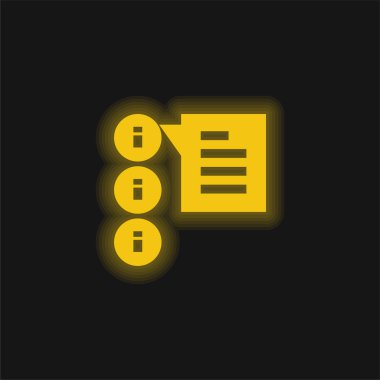 Parlak sarı neon simgesini uyarır
