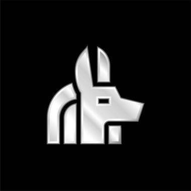 Anubis silver plated metallic icon clipart