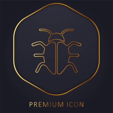 Big Bug golden line premium logo or icon clipart