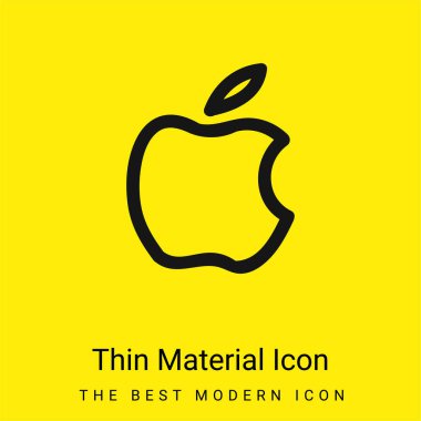 Apple Brand Hand Çizilmiş Logo Taslak Asgari parlak sarı malzeme simgesi