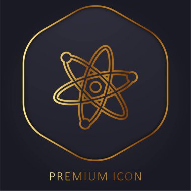 Atoms Symbol golden line premium logo or icon clipart