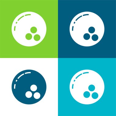 Bowling Düz 4 renk en küçük simge kümesi