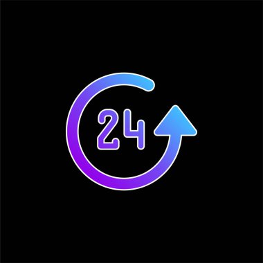 24 Saat Mavi Gradyan vektör simgesi