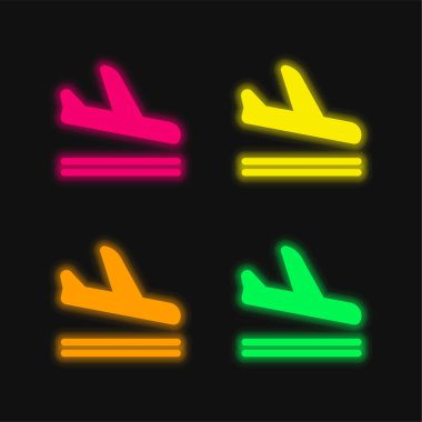 Gelen dört renk neon vektör simgesi