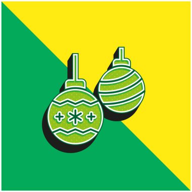 Bauble Green ve sarı modern 3d vektör simgesi logosu