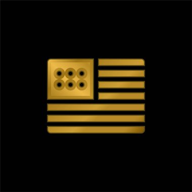 Amerika altın kaplama metalik simge veya logo vektörü
