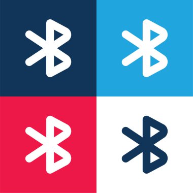 Bluetooth Sembolü Mavi ve Kırmızı Minimum Renk Simgesi