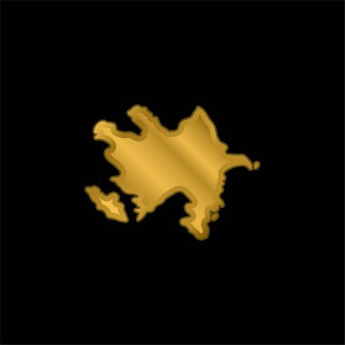 Azerbaycan altın kaplama metalik simge veya logo vektörü