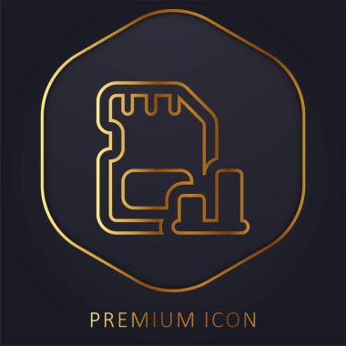 Bar Graph golden line premium logo or icon clipart
