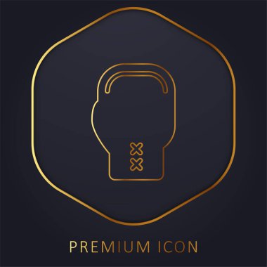 Boks altın çizgisi premium logosu veya simgesi