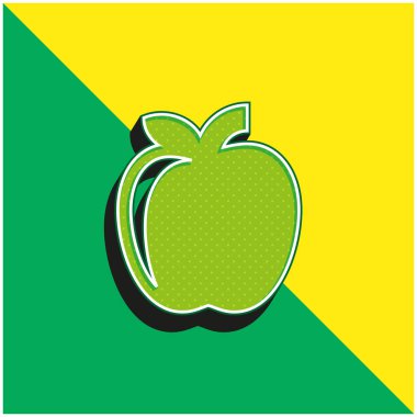 Apple Green ve sarı modern 3d vektör simgesi logosu
