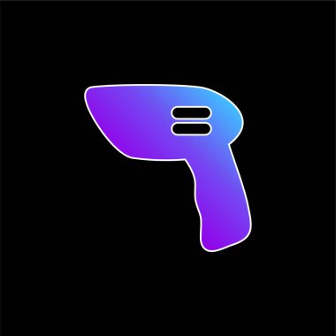 Çubuk Kod Tarayıcı mavi eğimli vektör simgesi