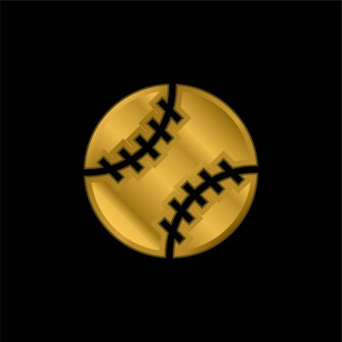 Beyzbol altın kaplama metalik simge veya logo vektörü