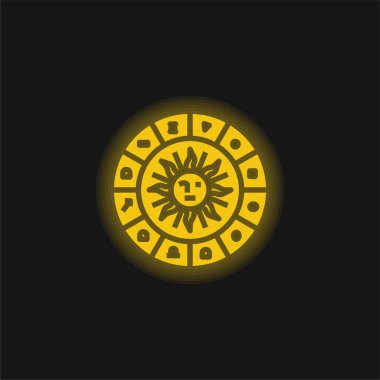 Astroloji sarı parlak neon simgesi