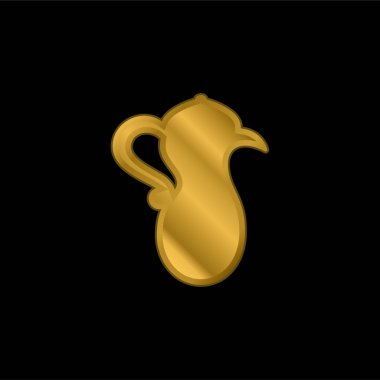 Arap Çaydanlığı altın kaplamalı metalik simge veya logo vektörü