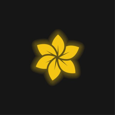 Büyük Çiçek sarı parlak neon simgesi