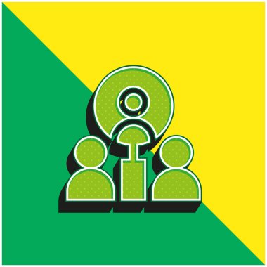 En İyi Çalışan Yeşil ve Sarı 3D vektör simgesi