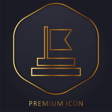 Başarı altın çizgi prim logosu veya simgesi