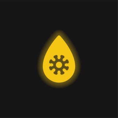 Kan testi sarı parlayan neon simgesi