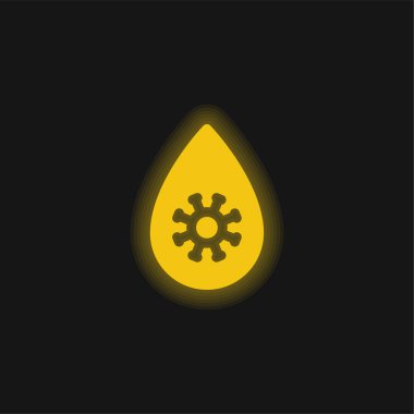Kan testi sarı parlayan neon simgesi