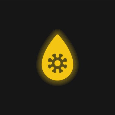 Blood Test yellow glowing neon icon clipart